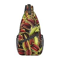 Pizza Pattern Print Sling Bag Crossbody Sling Backpack Travel Hiking Chest Bags For Women Men