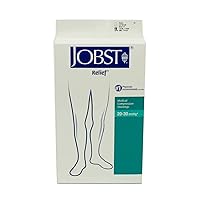 081711399 Jobst Relief Medical Legwear Compression Stocking, Knee High, Closed Toe, Beige, 20-30 mmHg, Large, Full Calf