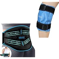 REVIX Extra Large Ice Pack for Back Pain Relief with Double Compression and Ice Pack for Knee