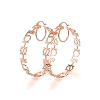 Name Earrings Personalized New Rose Gold Hoop Name Earrings for Women Girls Fashion Jewelry Custom Earring Jewelry Gift for Women Girls