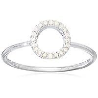 Amazon Essentials 1/10th CT TW Diamond Geometric Circle Ring in Sterling Silver (previously Amazon Collection)