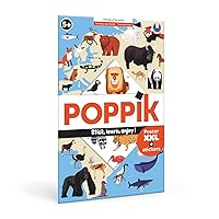 Poppik Discovery Sticker Kit Animals of The World - for Ages 5 and Above. Fun, Educational Poster Kit for Kids