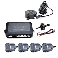 12V 22mm Car Parking Sensor Kit Universal 4 Sensors Buzzer Reverse Backup Radar Sound Alert Indicator Probe System Grey