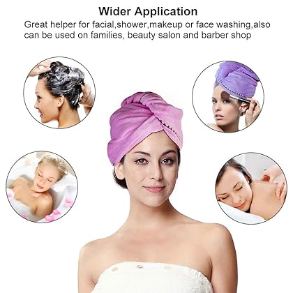 YesTree 3 Pack Microfiber Hair Towel Wrap for Women, 11 inch * 26 inch Fast Drying Hair Turban Soft, Anti Frizz Hair Wrap Towels for Drying Curly, Long & Thick Hair (Rose Red & Blue & Purple)