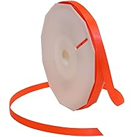 Morex Ribbon Neon Brights Satin, 3/8-inch by 50-Yard, Neon Orange (08809/50-600)
