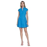 Donna Morgan High Neck Fit and Flare Shirtdress Summer Dresses for Women