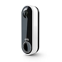Arlo Essential Video Doorbell - HD Video, 180° View, Night Vision, 2 Way Audio, Direct to Wi-Fi No Hub Needed, Wire Free or Wired, White - AVD2001