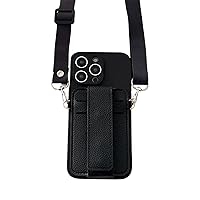 LOFIRY- Case for iPhone 15Pro Max/15 Pro/15 Plus/15, Premium Leather Wallet Cover with Wristrap Stand Holder Shell for Women Girls (15 Pro,Black)
