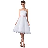 Women's A-line Short Organza Beach Wedding Formal Bridesmaid Dress