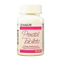 Major Pharmaceuticals Major PRENATAL TABS ASCORBIC ACID-100 MCG Pink 100 Tablets UPC 309045313602