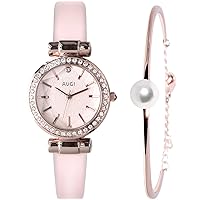 AVGI Women's Round Watch Diamond Watch 30M Water Resistant, Pink, Bracelet