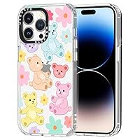 MOSNOVO for iPhone 14 Pro Max Case, [Buffertech 6.6 ft Drop Impact] [Anti Peel Off] Clear Shockproof TPU Protective Bumper Phone Cases Cover with Cute Teddy Bear Design for iPhone 14 Pro Max