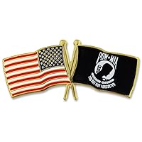 PinMart's USA and POW Crossed Flags Lapel Pin