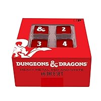 Heavy Metal Red and White D20 Dice Set for Dungeons & Dragons - Great for RPG, DND, MTG as Gamer Dice or Board Gaming Dice