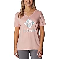 Columbia Womens Bluebird Day T-Shirt,Faux Pink Heather Magnolia Fl,Medium