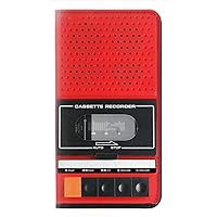 RW3204 Red Cassette Recorder Graphic PU Leather Flip Case Cover for Google Pixel 7 Pro