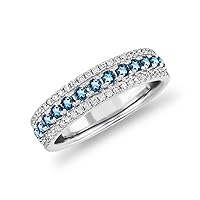 Choose your Color Gemstone Eternity Band Ring 925 sterling-silver Chakra Healing Birthstone Solitaire Engagement Rings Gift for Wedding or Anniversary womens and Girls Size US 4 To 13