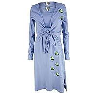 Frog On Lily Pad Embroidery Women's Sleeveless Dress & Cardigan Set - Medium
