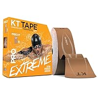 KT Tape PRO Extreme, Synthetic Jumbo Kinesiology Athletic Tape, 150 Count, 10” Precut Strips, Titan Tan