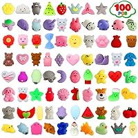 twoonto Mini Squishy Pack, Soft Mochi Squishy Toys 24 Pack Moji Fidget  Toys, Kawaii Animal Squishies Party Bags Filler Mini Stress Relief Toys for