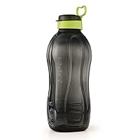 Jumbo 2 Litre Water Bottle, 100% Leak Proof, BPA Free Premium Plastic Bottle, for Home, Office & Gym, Sturdy with Holder - Pack of 1 (Black_Green)