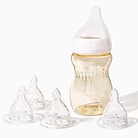 Newborn Breastfeeding Baby Bottle Bundle - Anti Colic & Reflux, BPA Free PPSU
