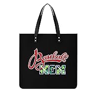 Baseball Mom PU Leather Tote Bag Top Handle Satchel Handbags Shoulder Bags for Women Men