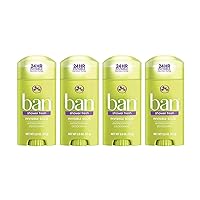 Ban Shower Fresh 24-hour Invisible Antiperspirant, Solid Deodorant for Women and Men, Underarm Wetness Protection, with Odor-fighting Ingredients, 2.6 Ounce, 4 Count (Pack of 1)