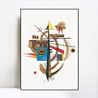 INVIN ART Framed Canvas Giclee Print Art Series 5 by Wassily Kandinsky Wall Art Living Room Home Office Decorations(Black Slim Frame,24