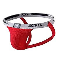 JOCKMAIL Mens Thongs Jock Strap Breathable Thongs and G Strings Mens Underwear Briefs