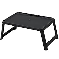 CFT-5035(BK) Folding Mini Table, Width 24.8 x Depth 13.8 x Height 9.8 inches (63 x 35 x 25 cm), Compact, Smartphone Stand, Finished Product, Black, Work from Home