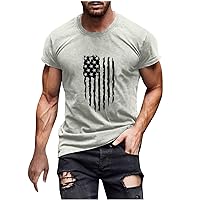 Stars and Stripes T-Shirt for Men Summer 4th of July Short Sleeve Tee Round Neck America Flag Casual Printed Top
