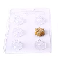 Cacao Pack of 5 Snowflakes Chocolate Mould 6 Cavity, 17 x 26 x 2.1 cm, Transparent