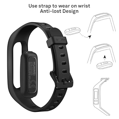 HUAWEI Band 3e Smart Fitness Activity Tracker, Dual Wrist & Footwear Mode,  5ATM Water Resistance for Swim, Professional Running Guidance, Black, One