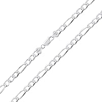 Bling Jewelry Unisex Thick or Thin Strong Solid 14K Yellow Gold Overlay.925 Sterling Silver Figaro Link Chain Necklace For Men Women 14-24 Inch