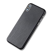 iPhone X Leather Wrap Skin Sticker,Tectom Carbon Fiber Full Edge Sides Back Protector Decals for iPone XS max XR (Black, iPhone X)…