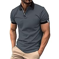 Men's Polo Shirt Slim Fit Moisture Wicking Quick Dry Summer Short Sleeve Golf Polo T Shirts Fashion 1/4 Zipper Collared Top