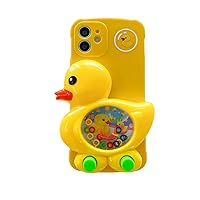 3D Duck Phone Case with Games Creative Funny Play Case Soft Silicone Compatible with iPhone Case 12 for Teen （ Compatible with iPhone Case 12） Yellow