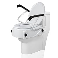 REAQER Raised Toilet Seat with Removable Handles, 5.9