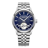 RAYMOND WEIL Freelancer Men's Automatic Watch, Calibre RW1212, Visible Balance Wheel, Blue Dial with Indexes, Stainless Steel Bracelet, 42.5 mm (Model: 2780-ST-50001)
