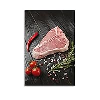 Canvas Printing Food Poster Steak Lamb Chops Raw Beef Meat Poster Canvas Wall Art Food Ingredients P Canvas Painting Wall Art Poster for Bedroom Living Room Decor 24x36inch(60x90cm) Unframe-style-9