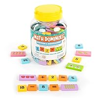 Math Dominoes Addition & Subtraction - Math Preschool Activities for Classqroom & Home, Includes 60 Symbol & 40 Picture Dominoes, Easter Basket Stuffer, Gift for Ages 3+