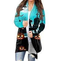 Halloween Costume Cardigans for Women Plus Size Casual Lightweight Long Sleeve Blouse Tops Fall Cardigan Outwear