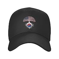 USA American and Korean South Korea Flags Combo Printed Classic Hat Fashion Casquette Golf Dad Hats Adjustable Baseball Cap Men Women Black