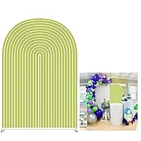 Olive Green Ripples Arch Fabric Backdrop Covers for Birthday Party Decoration 4x7ft Arched Stand Cover Wedding Bridal Shower Photo Background