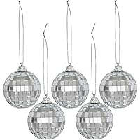 Silver Mini Disco Ball Hanging Banner - 5 Count | Sparkling Celebration Decoration for Birthdays and Events