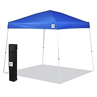 E-Z UP Sierra II Instant Pop Up Outdoor Canopy 10' x 10', Roller Bag and 4 Piece Spike Set, Royal Blue