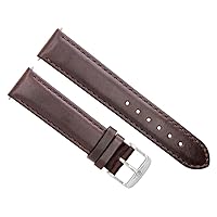 Ewatchparts 22MM LEATHER STRAP SMOOTH BAND COMPATIBLE WITH BREITLING CHRONOMAT C13356 WATCH DARK BROWN
