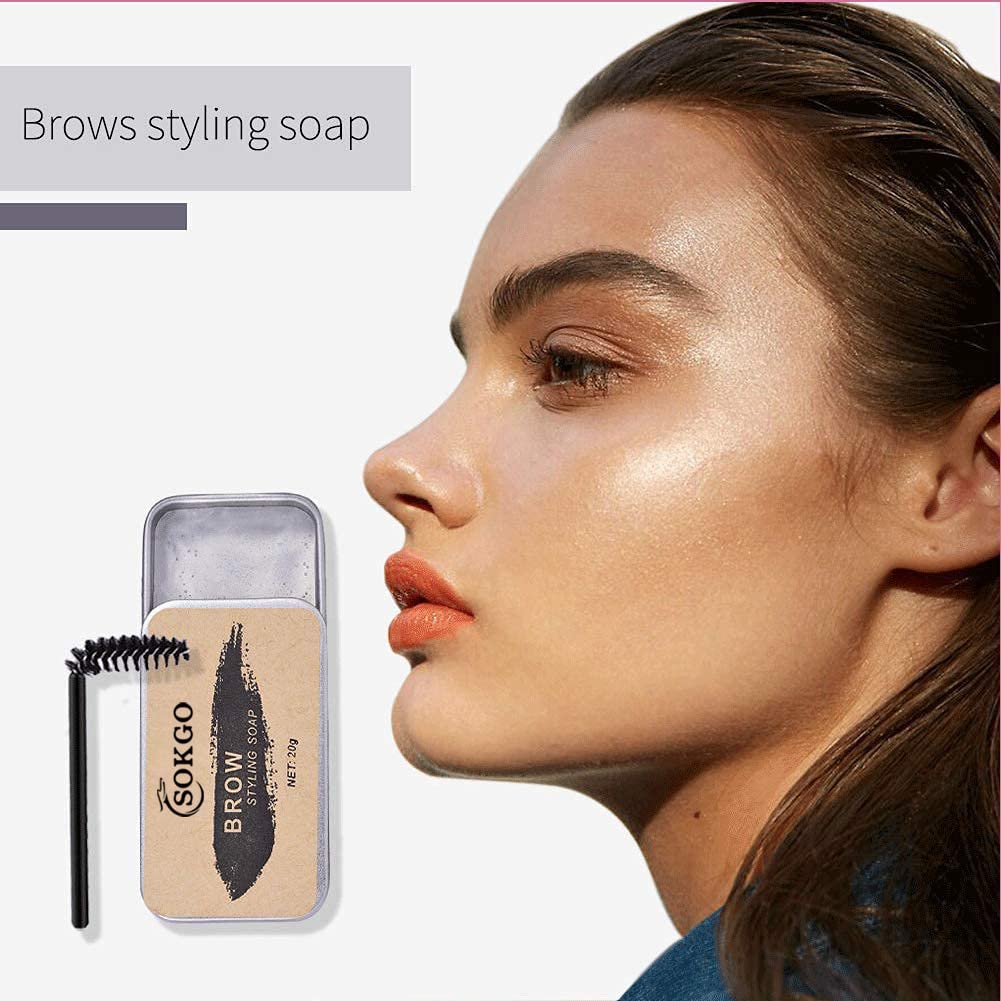 Eyebrow Soap, 3D Brows Styling Soap, Transparent Long Lasting Natural Eyebrow Wax Eyebrow Gel