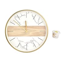 11.8in Wall Hanging Clock Modern Simple Style Electroplating Metal Mute Clock Kit for Home Coffee Shop Shop Bar Decor (White),Non-Ticking Wall Clock, Clock Wall Clock Hanging Clock Mute Clock Po
